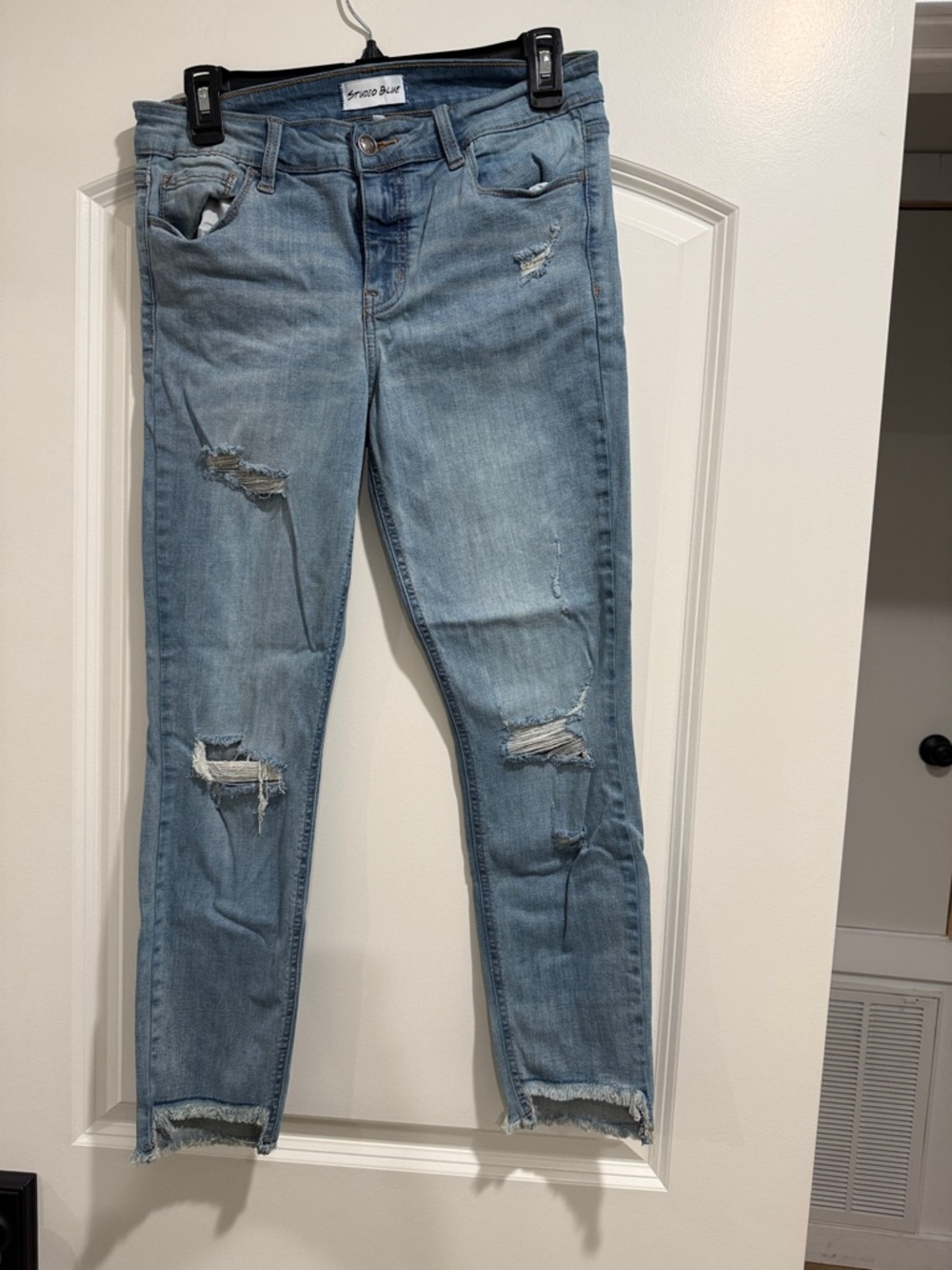 Studio Blue Light Blue Distressed Skinny Jeans - Stretch Fit